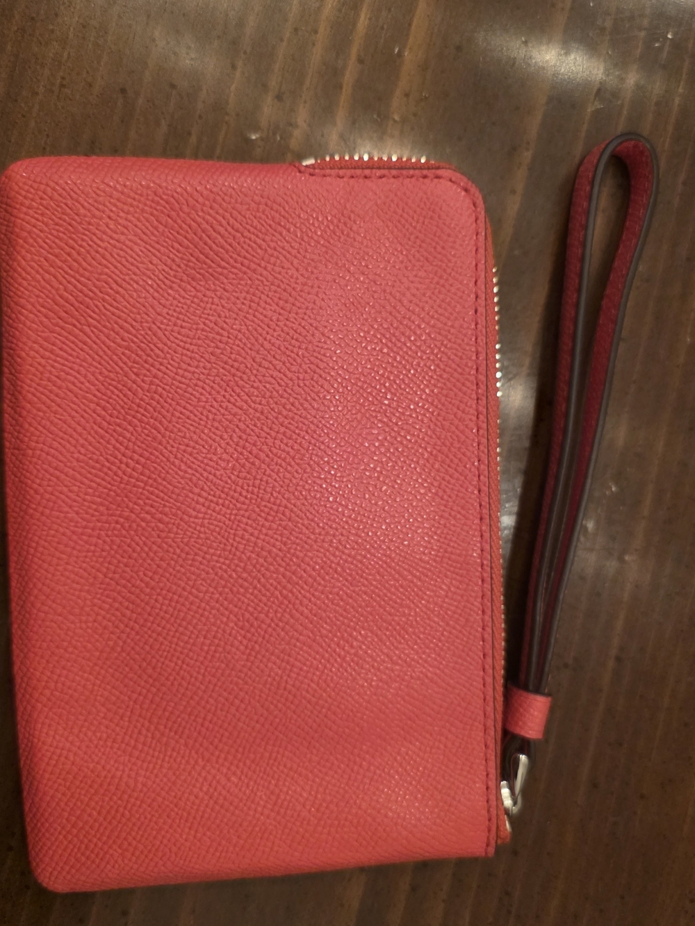 Pink-Coral Coach Wristlet - Picture 5 of 6
